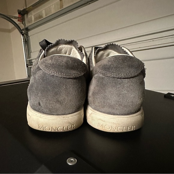 Moncler Grey Monaco Suede Low-top Tennis Shoes - Picture 2 of 5